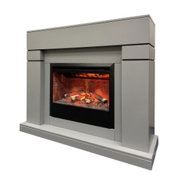 Электрокамин RealFlame Lindelse 26 GR серый, графит c очагом 3D Helios 26