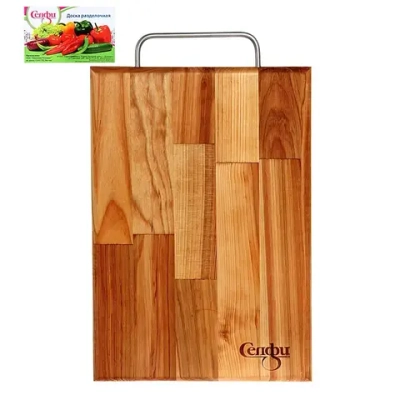 Доска разделочная «Прямоугольник» большая (металлическая ручка) 34*22*1,8см