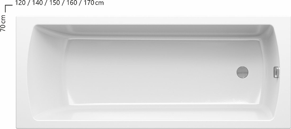 Акриловая ванна Ravak Classic II 120x70 CC11000000 без гидромассажа