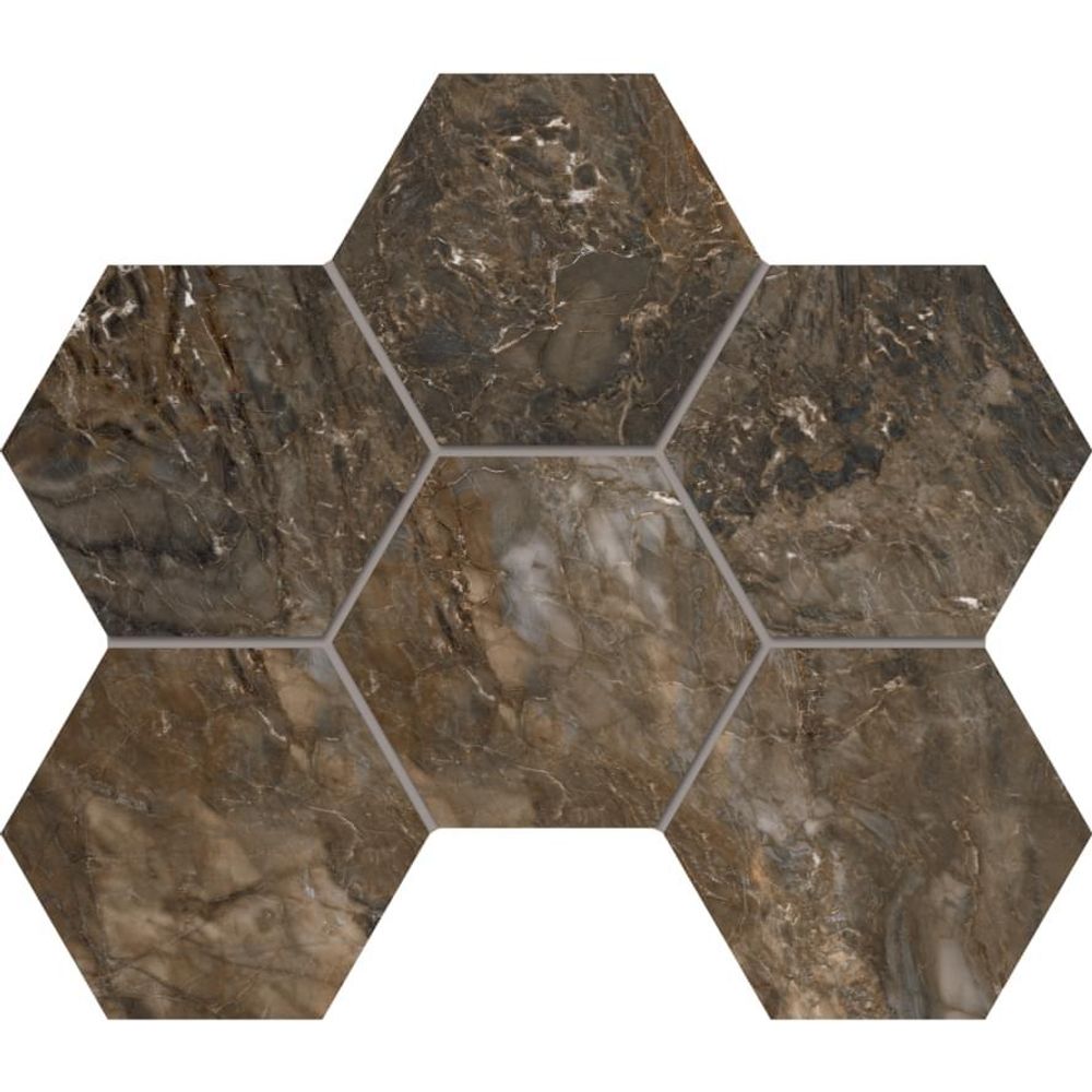 Estima Bernini BR04 Dark Brown Hexagon Полир. 25x28.5