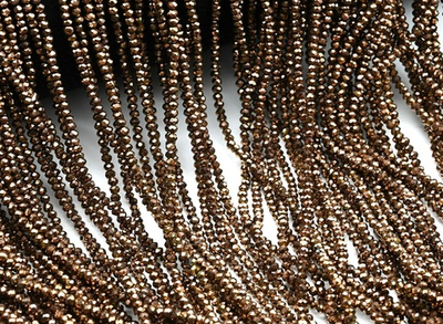 сгр2-мш Стекло граненое рондель 2мм, металлиз. шоколад, нить 33,5см