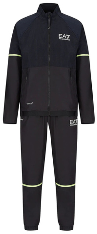 Мужской теннисный костюм EA7 Man Woven Tracksuit - black