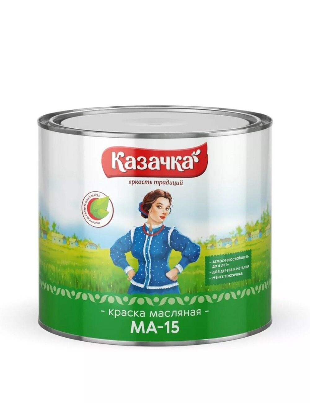 Краска Казачка МА-15, желтая, 1,9 кг