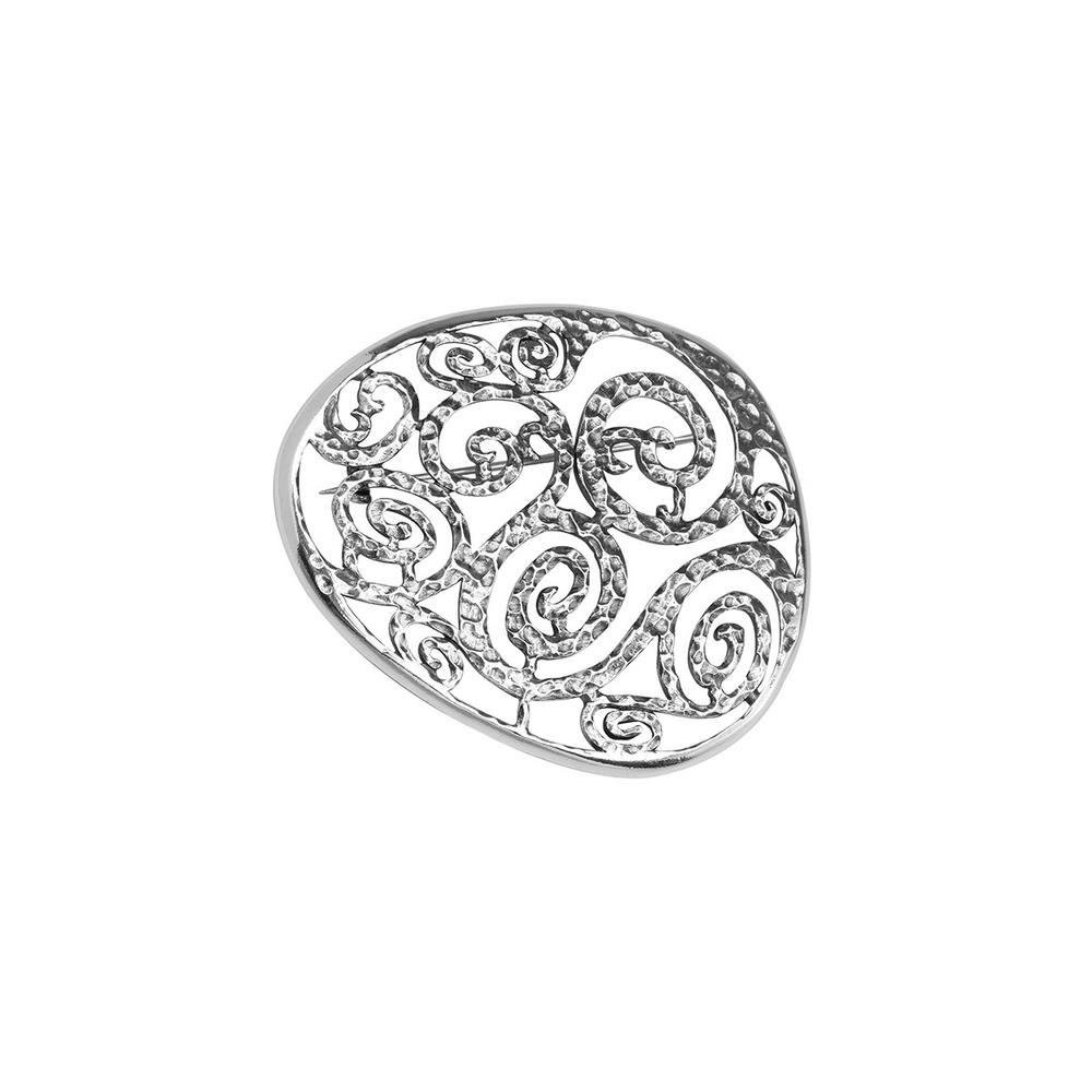 "Узорио" брошь в серебряном покрытии из коллекции "Витраж" от Jenavi с замком булавка