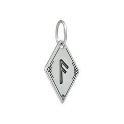 Подвеска Руна Ансуз - кулон из серебра 925