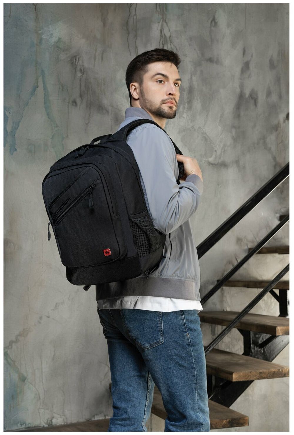 Рюкзак GERMANIUM "S-09" универсальный, с отделением для ноутбука, уплотненная спинка, черный, 44х30х14 см, 226956