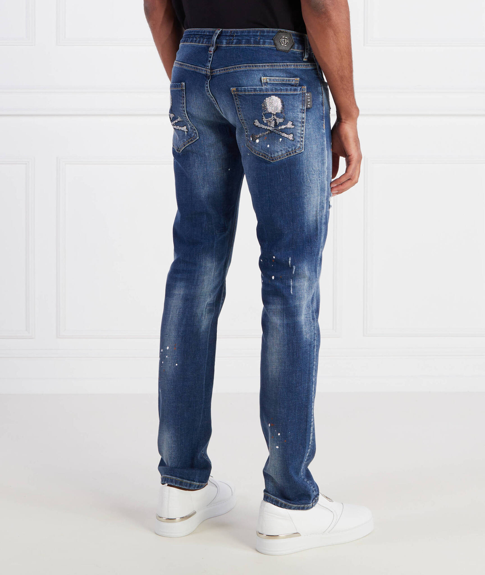 Джинсы Denim Trousers Super Straight Cut Skull&Bones Philipp Plein - темно-синий(MDT3428 PDE004N)