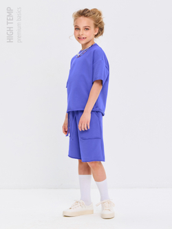 Костюм оверсайз с футболкой и шортами