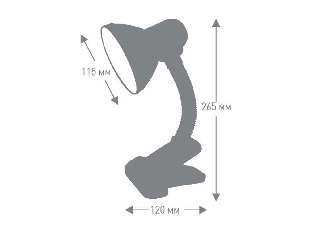 Светильник UF-320P С02 настол. прищепка 230В 60Вт E27 ЛОН черн. Ultraflash 12371