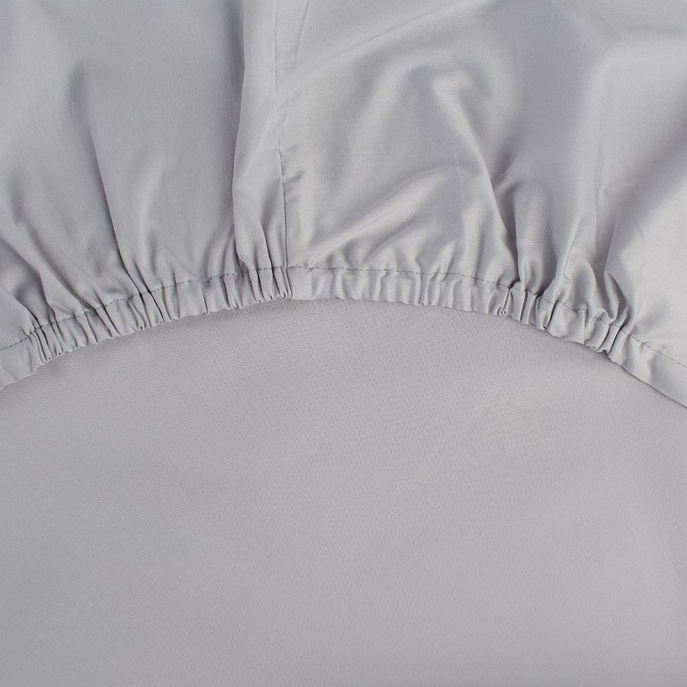 Простыня на резинке из сатина серого цвета из коллекции russian north, 180х200х30 см