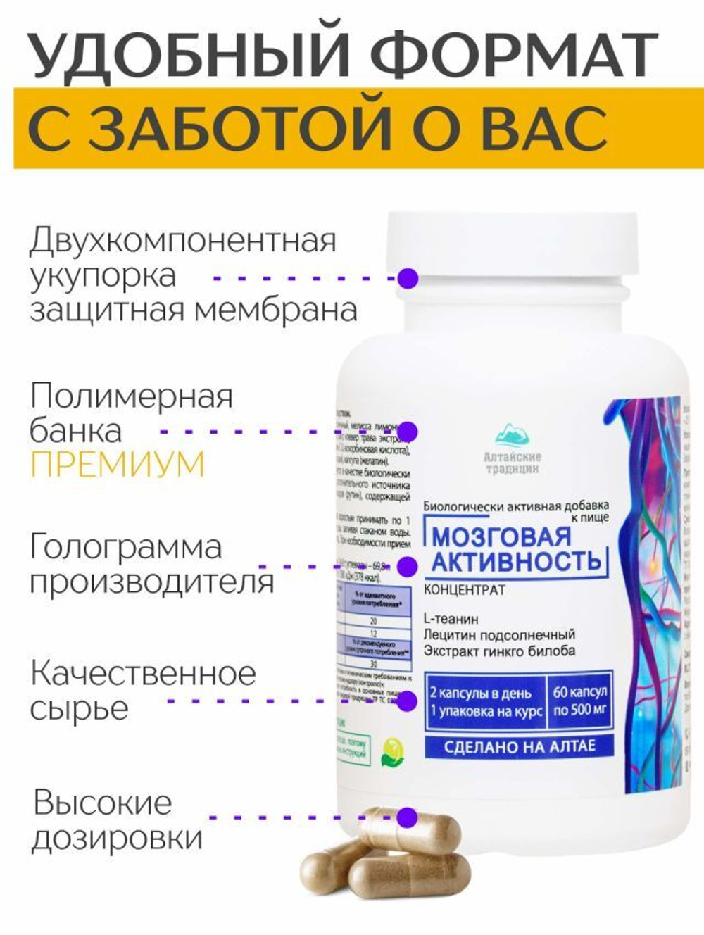 Концентрат Мозговая Активность, 60 капсул