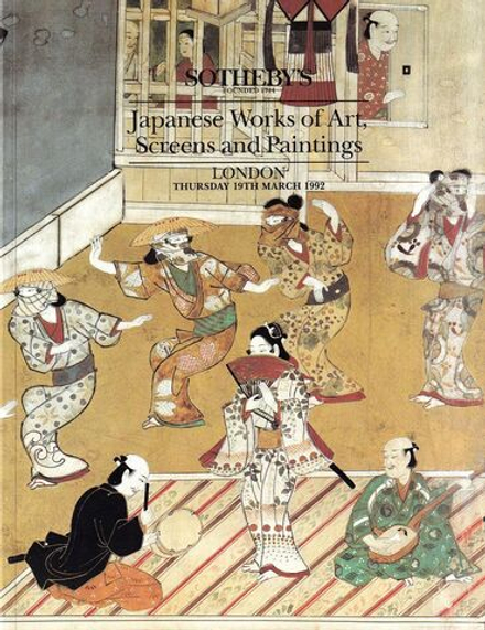 Каталог аукциона Sotheby's, Лондон, Японское искусство, ширма и живопись от 19 марта 1992 года