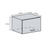 Кухонный модуль навесной Ницца ШВГ 600 (ВГ 600, Ф-85), 600х318х358 мм, горизонтальный (МФ Сурская мебель)