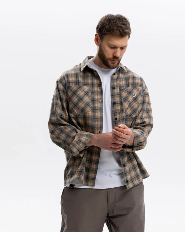 Рубашка Timber серый/бежевый - фото 3