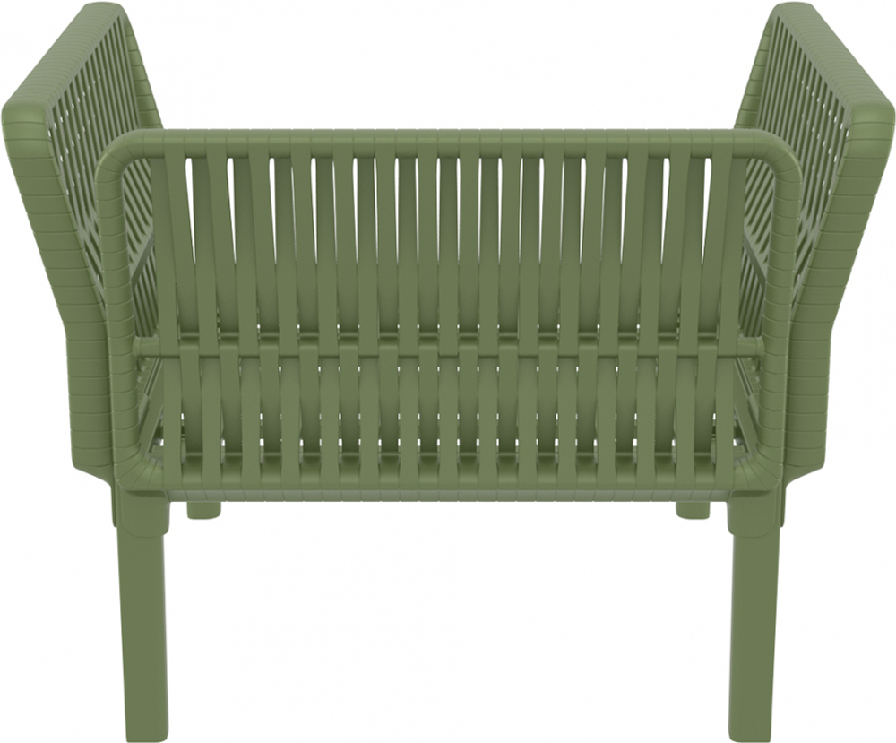 Кресло пластиковое с подушками Siesta Contract Portofino Lounge, оливковый, светло-коричневый