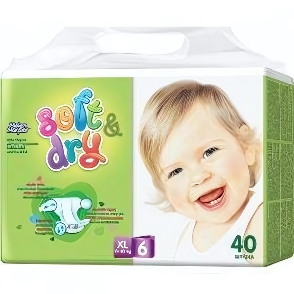 Подгузники Helen Harper Soft&Dry XL ( 15 - 30) кг, ( 40 шт )