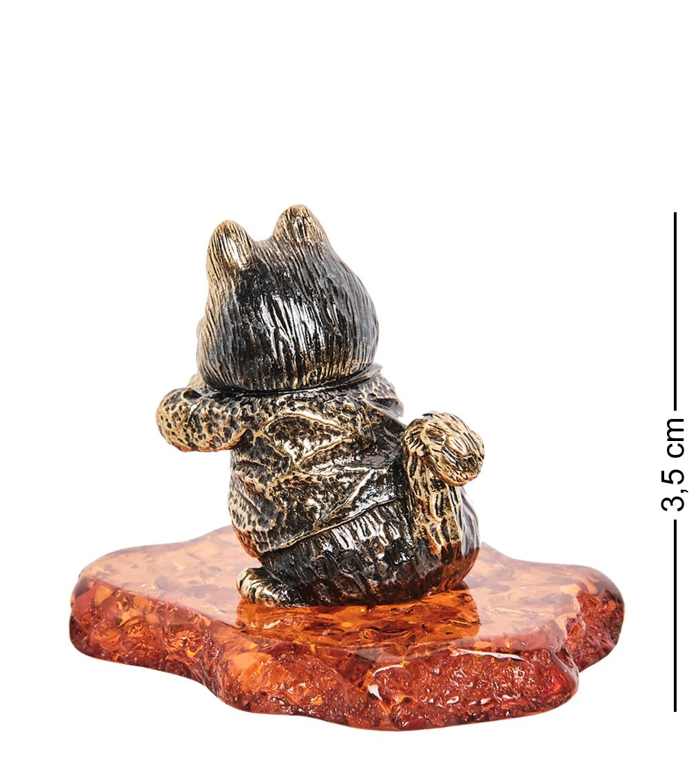 Народные промыслы AM-2219 Фигурка «Кот Гарфилд» (латунь, янтарь)