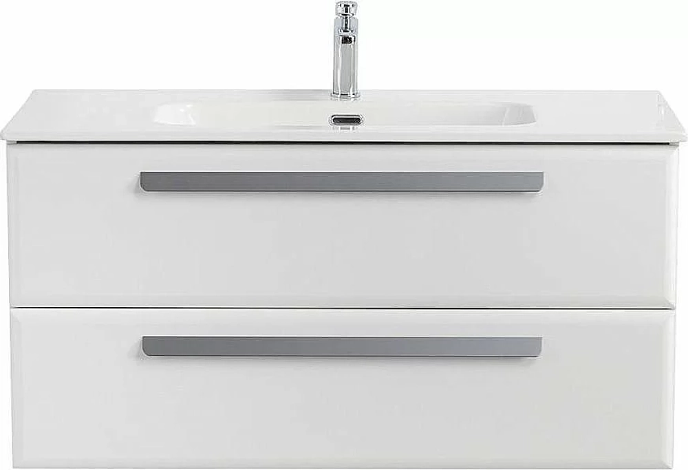 Тумба с раковиной Cezares ECO-CER-N 100 ECO-CER-N-1000-2C-SO-BL белая глянцевая