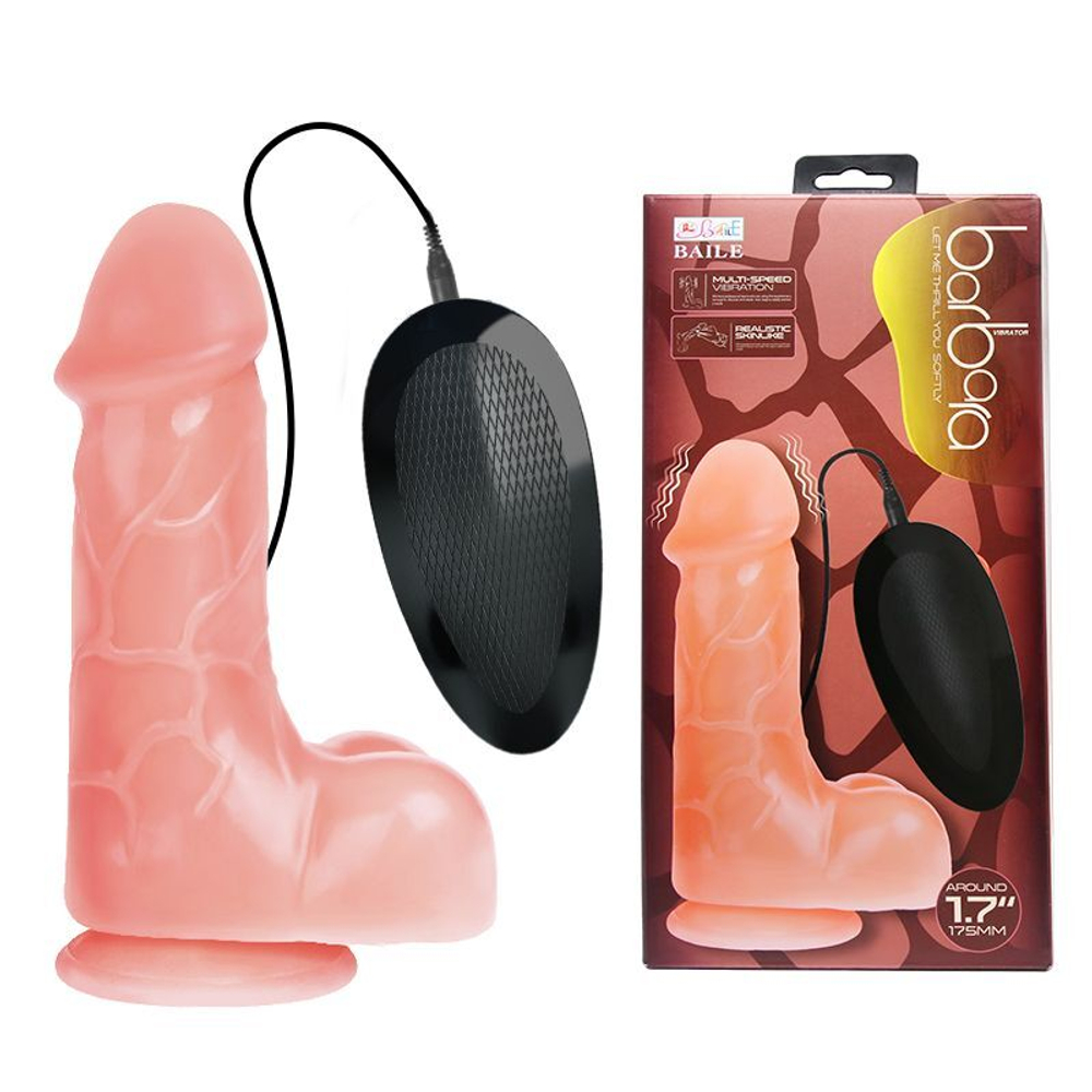 Телесный вибратор-реалистик Barbara - 17,5 см.