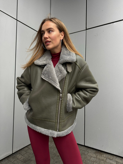 Дубленка Авиатор олива