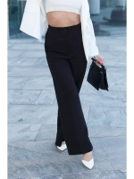 Брюки палаццо классические черные широкие на резинке клеш