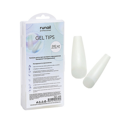 RuNail Гелевые типсы "Балерина"(натуральные), 240 шт