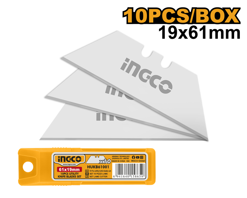 Лезвия трапециевидные INGCO HUKB61001 19x61 мм