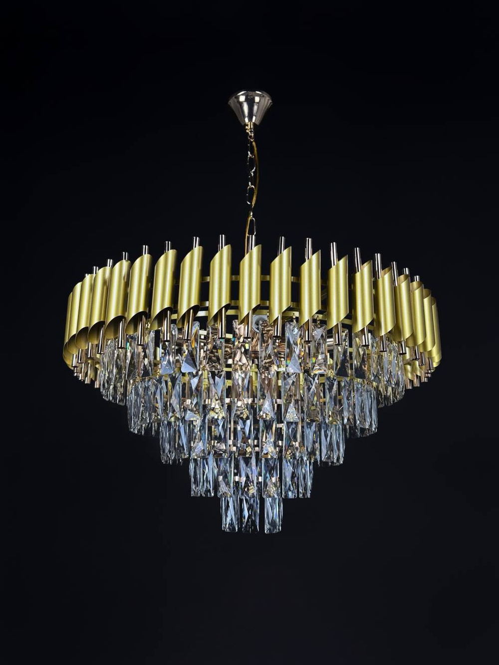 Люстра подвесная Lanbos, 12 ламп Е14, 480 Вт, до 25 кв м, золото+золото