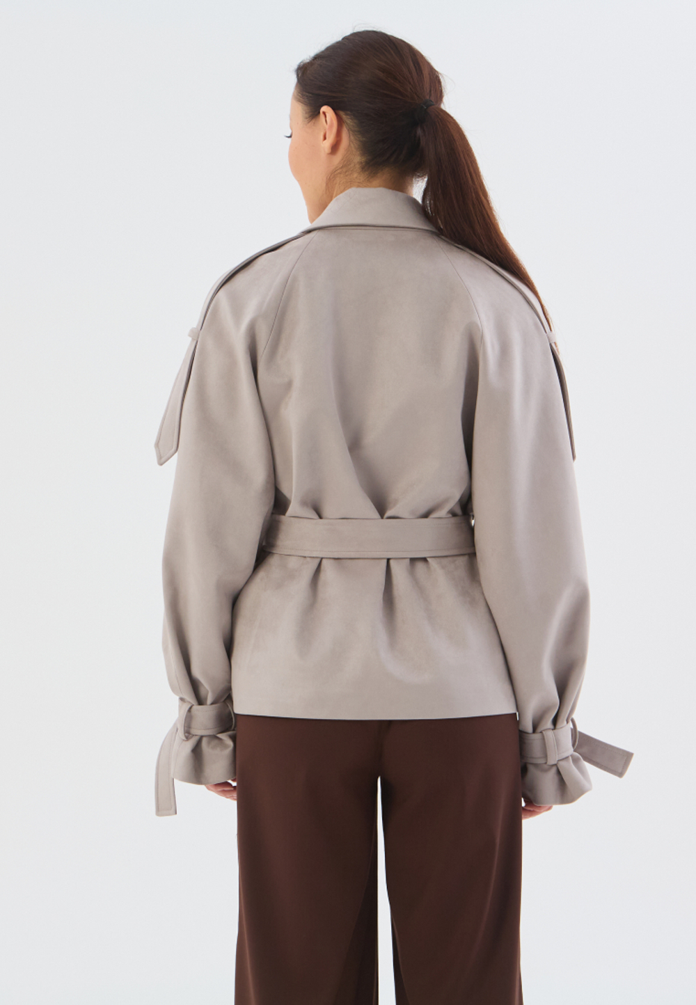 Жакет укороченный серый