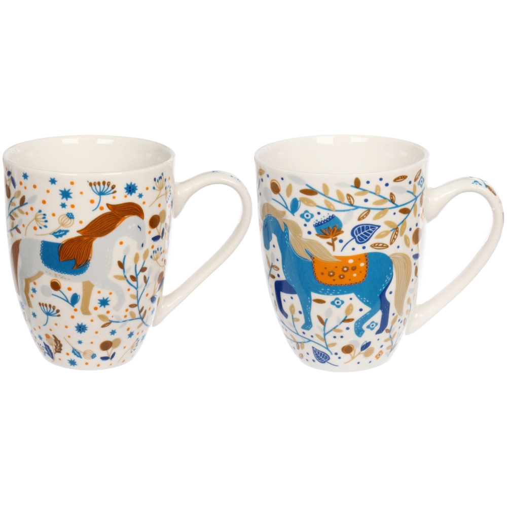 Кружка керамическая 340мл «Луговые кони», микс рисунков