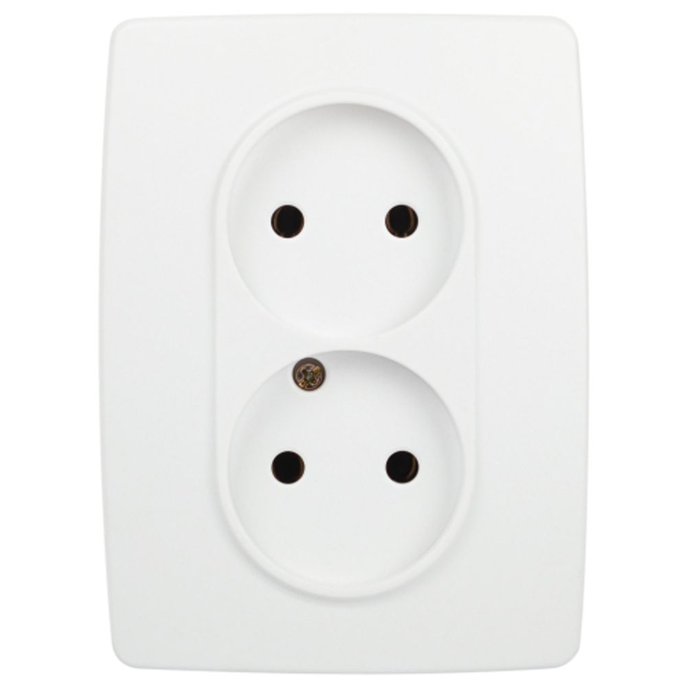 Розетка ЭРА Серия 12 12-2107-01М , 2X2P, 16А-250В, белый матовый