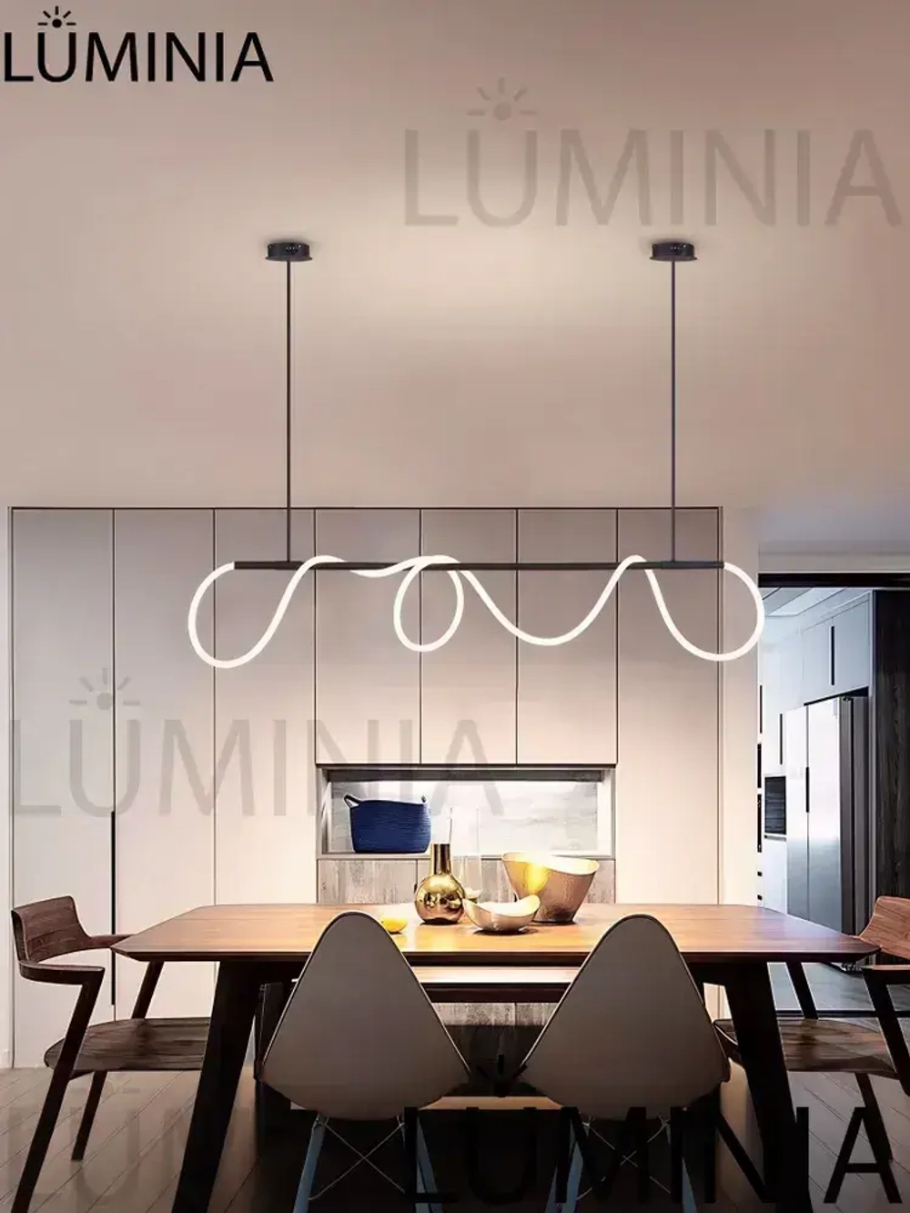 Люстра светодиодная подвесная с пультом на кухню, в гостиную, в зал, черная в стиле Лофт 1,2 метра