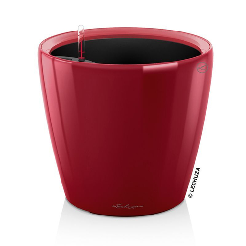 Кашпо Lechuza "Classico LS Complete scarlet red high gloss" (пластик), D21xH20 см