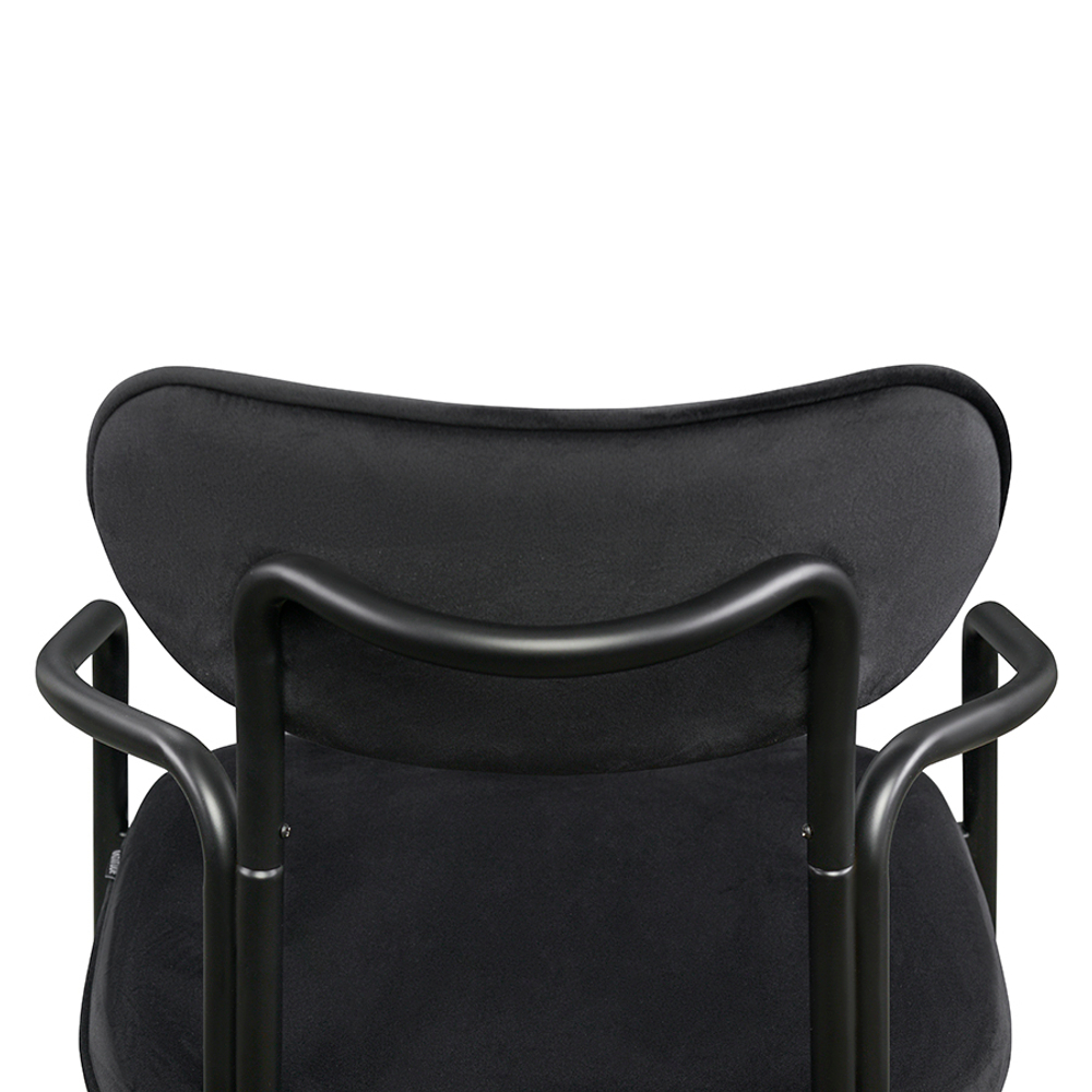 Стул ror, round, велюр, черный/черный