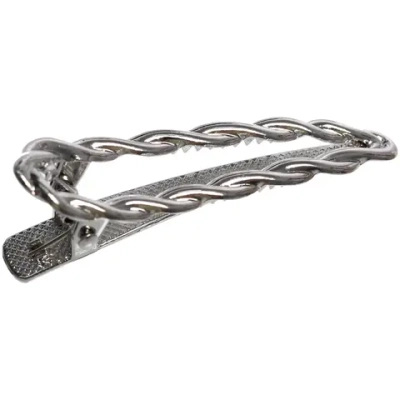 Зажим для волос «AKS - DesignPRO», косичка, цвет золото и хром, 6*1,5см