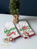 Прихватка-варежка "Рождественская открытка" 19x32см