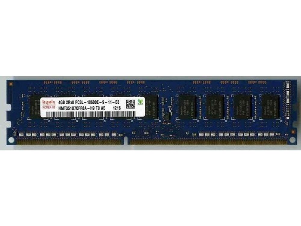 Модуль памяти DDR3 4Gb HMT351U7CFR8A-H9 Unbuffered Hynix PC3l-10600E 1600 UDIMM 2RX8 1,5V Dual Rank