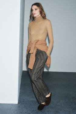 ZARA БРЮКИ В КЛЕТКУ — ZW COLLECTION, КОРИЧНЕВЫЙ