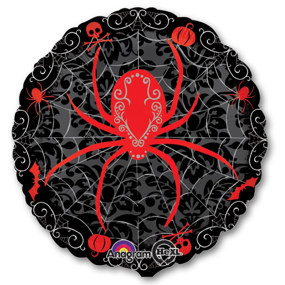 Шар Фольгированный Паук Красный (Черный)