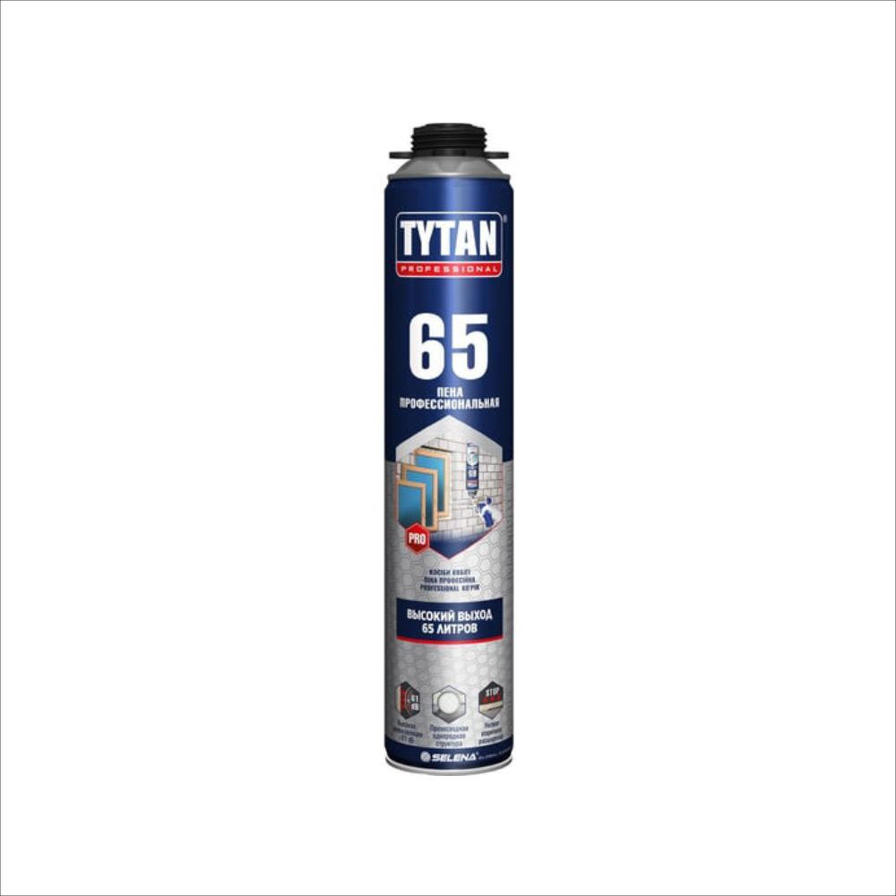 Tytan (Титан) Professional 65 Пена монтаж.(п/пистолет) летняя 750мл арт.16951 вес баллона 930гр