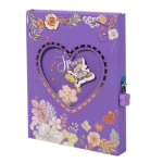 Записная книжка, пакет, А5, Alingar, замочек, сиреневый, "Бабочка в сердце"