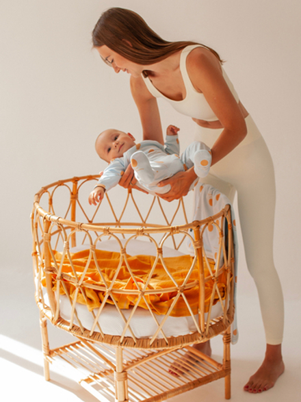 Плед-пелёнка Mjölk Mustard из муслинового хлопка