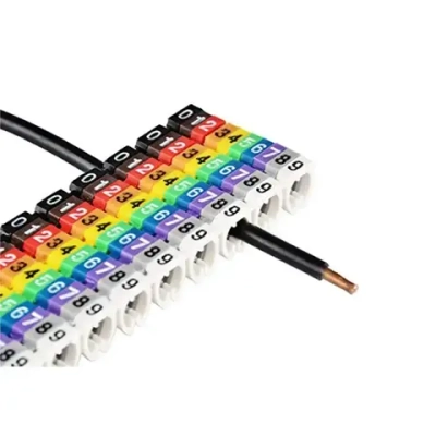 Маркеры кабельные, клипса с маркировкой от 0 до 9, для кабеля 3,9 - 4,3 мм, набор 100шт.