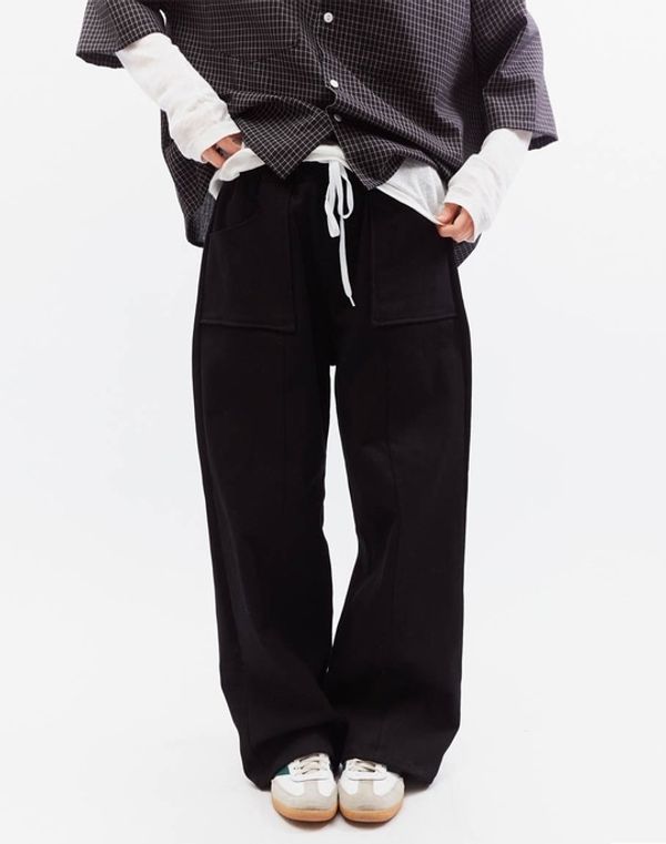 Брюки широкие хлопковые черные - фото 4