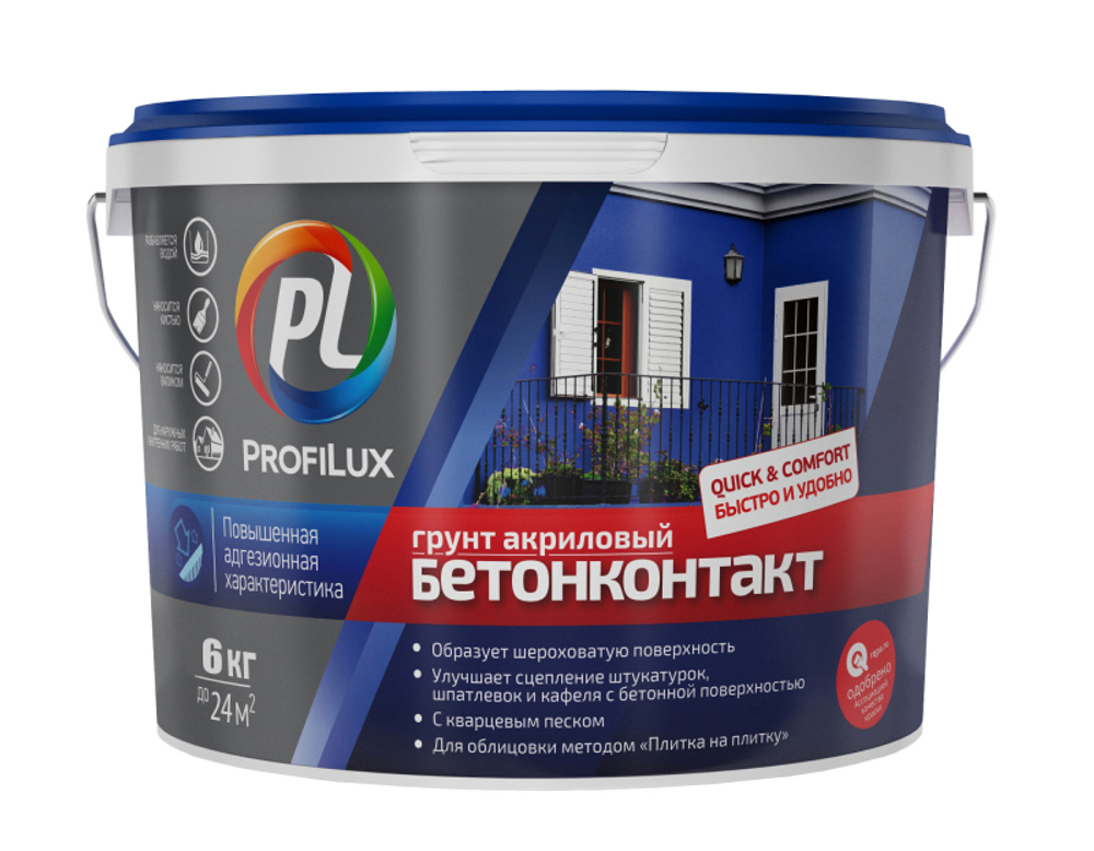 Грунт для внутренних и наружных работ Profilux Бетонконтакт