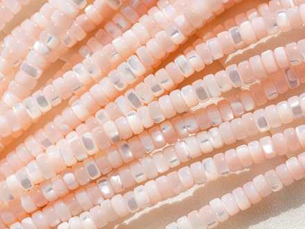 Нить бусин из перламутра рондель, 4мм