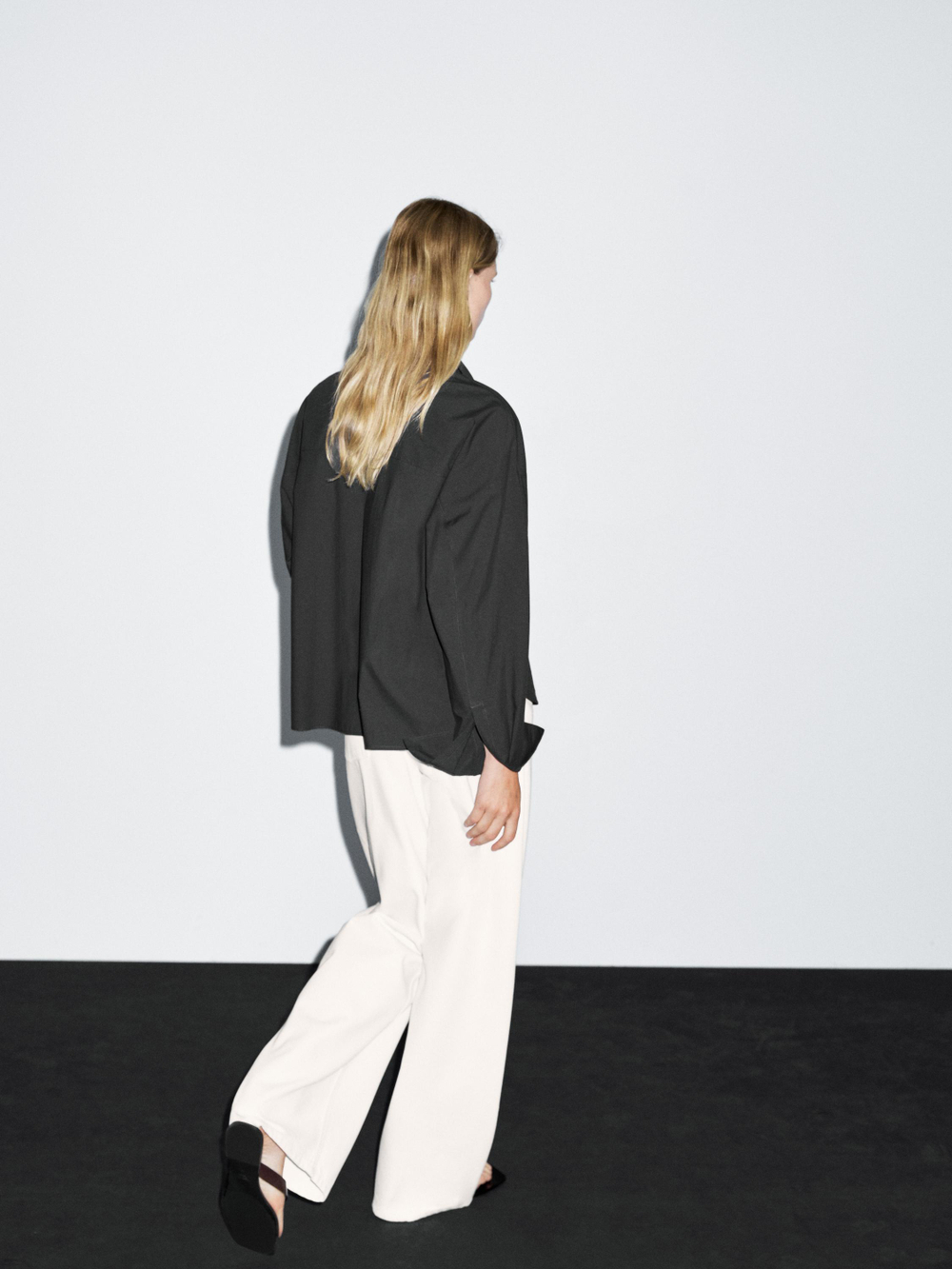 Massimo Dutti Рубашка свободного кроя из 100% хлопка, синевато-серый