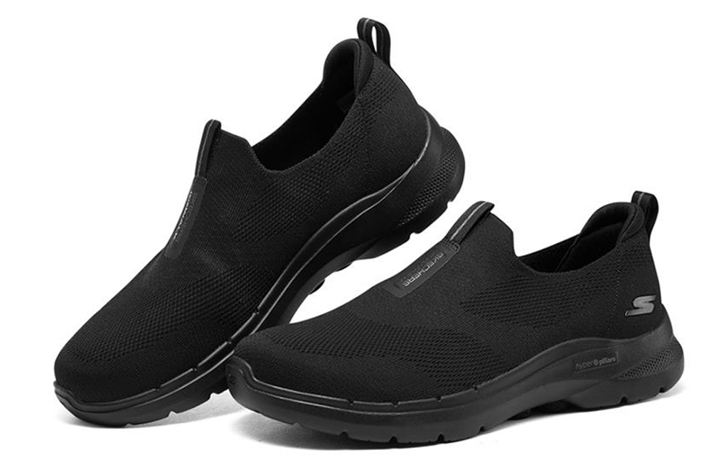 Skechers Skechers Go Walk 6 fabric lazy non-slip breathable low-top sports casual shoes men's all black