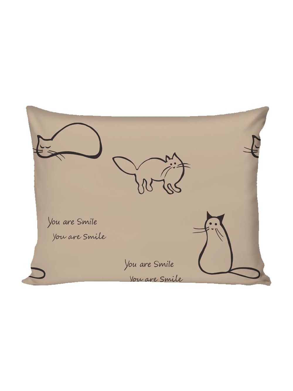 Наволочка 1шт  "Котики (беж)" 50х70 см