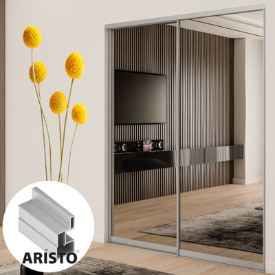 Дверь-купе ARISTO YOTA, зеркало, профиль хром матовый
